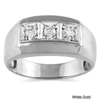 10k Gold 1/4ct TDW Mens Diamond Ring (I J, I1 I2)  