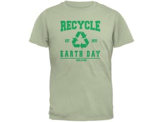 Earth Day   Recycle 1970 Serene Green Adult T Shirthirt   Large
