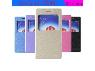 Noble Leather phone cover cases for Coolpad 8720L smartphone, lovers have glass window Silk skin phone bags cell phone