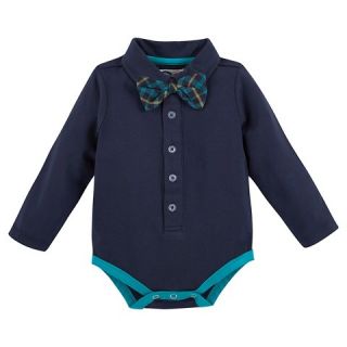 Cutee® Polo Shirtzie with Green Plaid Bowtie   Navy