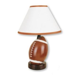 ORE International 13.5 in. Ceramic Football Brown Table Lamp 604FT N