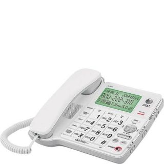 AT&T CL4940 Corded Phone with Answering System, Backlit Display, Extra Large Tilt Display/Buttons, Caller ID/Call Waiting and Audio Assist, White