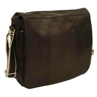 Expandable Messenger Bag w Magnetic Flap in Chocolate