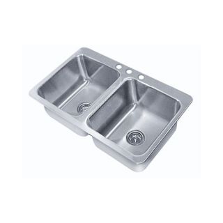 Double Seamless Bowl 2 Compartment Drop in Sink by Advance Tabco