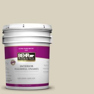 BEHR Premium Plus 5 gal. #PPL 79 Pale Lichen Zero VOC Eggshell Enamel Interior Paint 205005