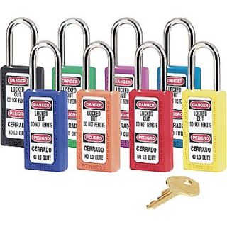 Master Lock 411 Lightweight Xenoy Safety Lockout Padlock, 6 Pin, Red