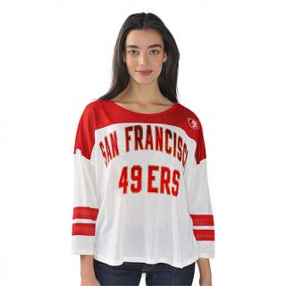 Officially Licensed NFL For Her Hail Mary Jersey Knit Top   49ers   7759454