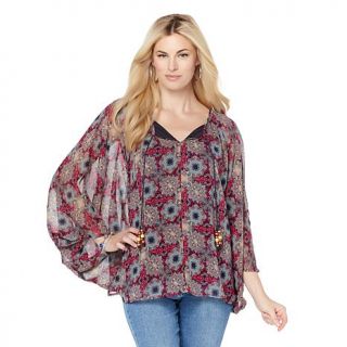 Lyric Culture by Diane Gilman Chiffon Peasant Poncho   7901285