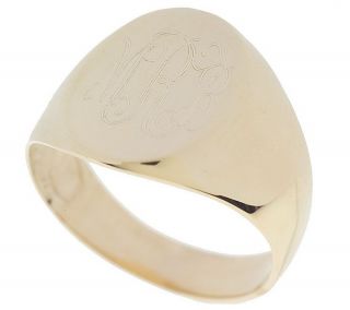 Polished Personalized Monogram Engraved Ring, 14K —