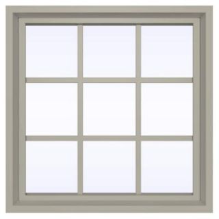 JELD WEN 29.5 in. x 29.5 in. V 4500 Series Fixed Picture Vinyl Window with Grids in Tan THDJW142100159