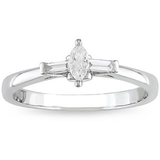 Miadora 1/4 CT Princess and Marquise Diamonds TW Engagement Ring 10k