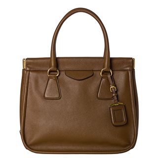 Prada Lux Tobacco Saffiano Leather Satchel Handbag