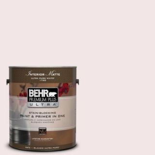 BEHR Premium Plus Ultra 1 gal. #RD W1 Pink Prism Matte Interior Paint 175001