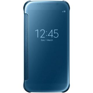 Samsung Galaxy S6 Case S View Clear Flip Cover   Clear Blue