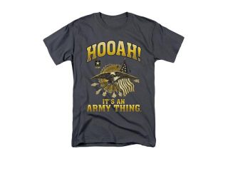 U.S. Army Men's Hooah T shirt XX Large Charcoal