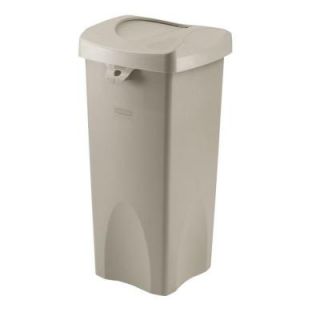 Rubbermaid Commercial Products Untouchable 23 Gal. Beige Square Swing Top Trash Can FG792020BEIG