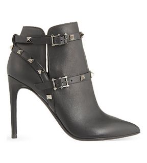 VALENTINO   Rockstud 100 leather ankle boots