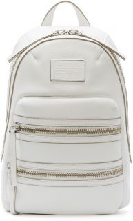 Marc by Marc Jacobs: Ivory Leather Domo Biker Backpack