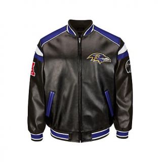 Officially Licensed NFL Faux Leather Varsity Jacket   Ravens   7756852