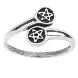 Silvermoon Sterling Silver Adjustable Pentagram Ring  