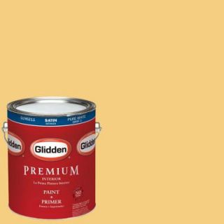 Glidden Premium 1 gal. #HDGY20 Mayapple Yellow Satin Latex Interior Paint with Primer HDGY20P 01SA
