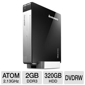 Lenovo IdeaCentre Q180 3110 2NU Desktop PC   Intel Atom D2700 2.13GHz, 2GB DDR3, 320GB HDD, DVDRW, AMD Radeon HD 6450A, Keyboard/Mouse, Windows 7 Home Premium 64 bit