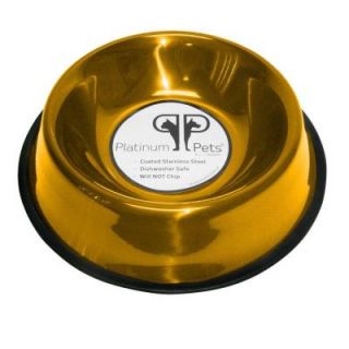 Platinum Pets 1 Cup Stainless Steel Non Embossed Non Tip Bowl in Gold NEB8GLD