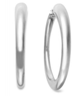 Sterling Silver Earrings, Large Oval Hoop Earrings
