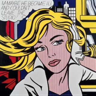M Maybe a Girl's Picture, 1965 Poster Print by Roy Lichtenstein (12 x 12)