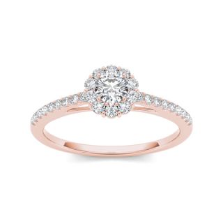 De Couer 10k Rose Gold 1/2ct TDW Diamond Solitaire Engagement Ring (H
