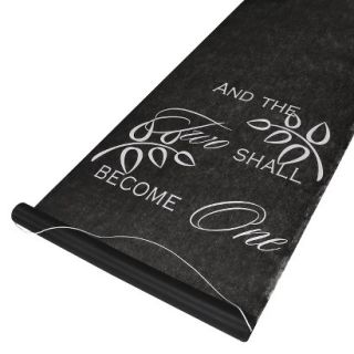 Two Shall Become One Wedding Aisle Runner  Black