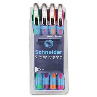 Stride Slider Memo XB ViscoGlide 1.0 mm Ballpoint Pen, Assorted, 4/Pack