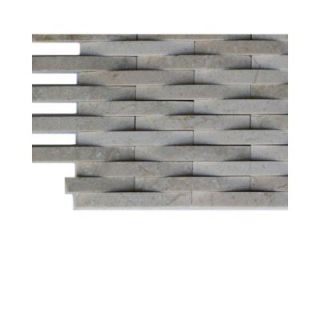 Splashback Tile 3D Reflex Athens Grey Stone Glass Tile   3 in. x 6 in. x 8 mm Tile Sample L2A2 STONE TILES