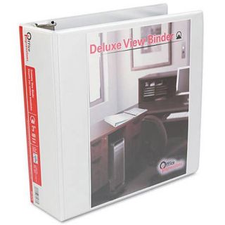 Office Impressions Round Ring Economy Vinyl View Binder, 3" Capacity, White, 2 Pack