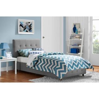 Rose Linen Upholstered Bed, Grey, Multiple Sizes
