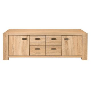 Washed white oak effect Cleves TV unit