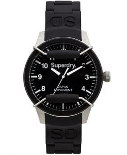 Superdry Womens Scuba Midi Black Silicone Strap Watch 38mm IWW