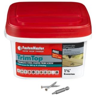 FastenMaster TrimTop 1 5/8 in. Stainless Steel Brownstone Trim Screw (1050 per Pack) FMTT158 1050BS
