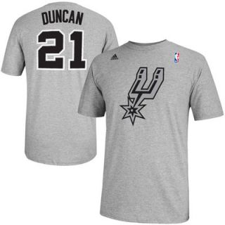 adidas Tim Duncan San Antonio Spurs 2013 Christmas Day Name & Number T Shirt   Silver