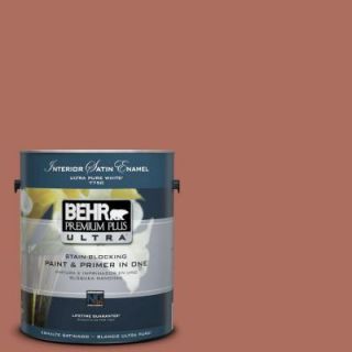 BEHR Premium Plus Ultra 1 Gal. #PPU2 12 Terra Cotta Urn Satin Enamel Interior Paint 775301
