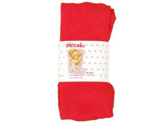 Red Piccolo Heavyweight Opaque Baby Girl Tights 6 12M