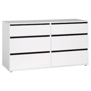 Tvilum Nova 6 Drawer Double Dresser   White