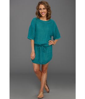 michael stars textured cotton elbow sleeve boatneck tunic dress cove