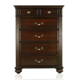 Furniture of America Grande Dark Walnut 6 drawer Chest  
