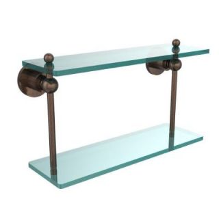 Allied Brass Astor Place Collection 16 in. W x 16 in. L 2 Tiered Glass Shelf in Venetian Bronze AP 2/16 VB