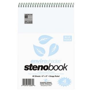 Roaring Spring® Enviroshades Steno book   Blue (80 Sheets Per Pad