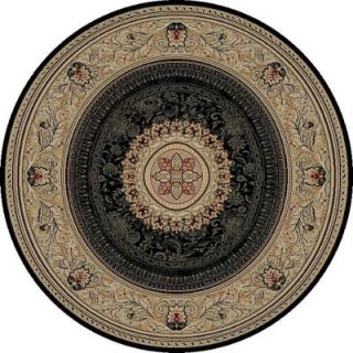 Concord Global Trading Ankara Chateau Black 7 ft. 10 in. Round Area Rug 65239
