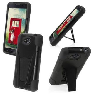 Insten For LG L90 / LG Optimus Exceed 2 W7 TStand Cover Case Black+Black