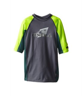 ONeill Kids Skins Short Sleeve Crew (Little Kids/Big Kids) Graphite/Combat/Lime
