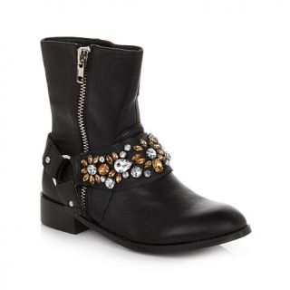 June by June Ambrose "Kenzi" Leather Moto Boot with Studs   7858416